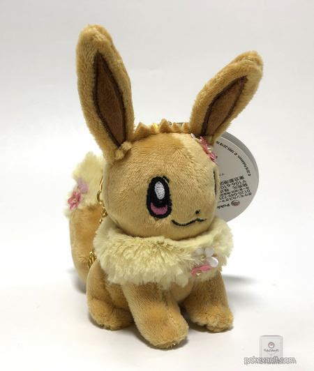 Pokemon Center 2018 Let S Go Pikachu And Eevee Campaign Eevee Mascot Plush Keychain Flower Version