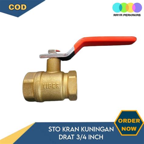 Jual Ball Valve Stop Kran Kuningan Drat Dalam Inch Shopee Indonesia