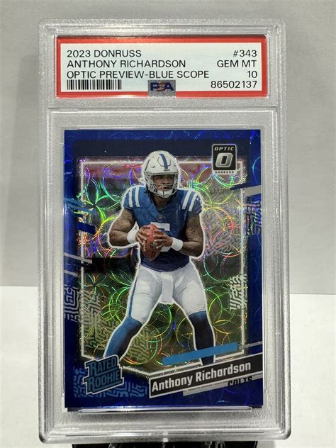 Anthony Richardson 2023 Donruss 343 Optic Preview Blue Scope Price