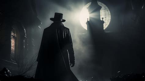 Premium AI Image | van helsing vampire hunter at night in a graveyard