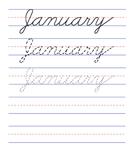 Handwriting for Kids - Cursive - Month of the Year - January