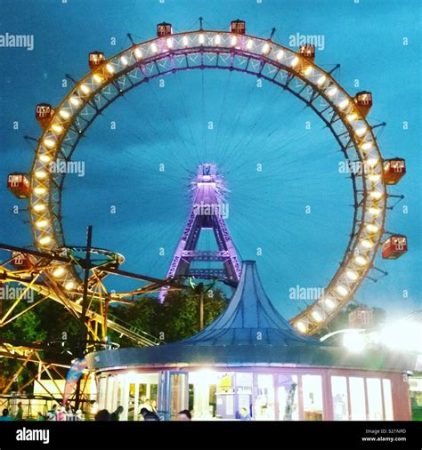 Vienna at night - Prater Park. Wiener Riesenrad Stock Photo - Alamy