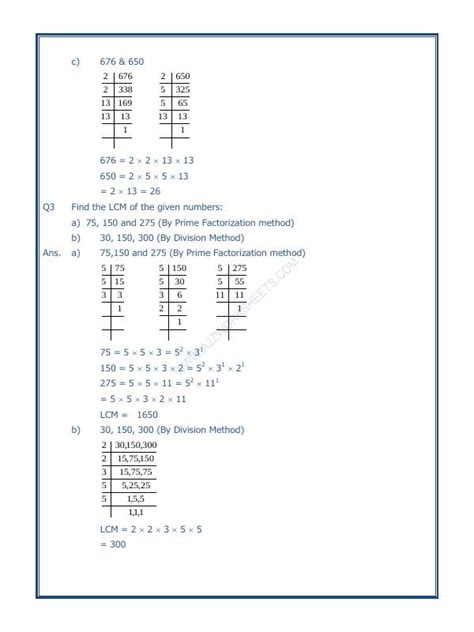 A2Zworksheets Worksheet Of Hcf And Lcm 01 LCM And HCM Maths