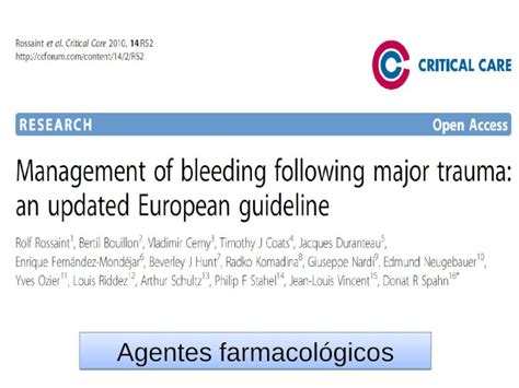 Ppt Management Of Bleeding Following Major Trauma An Updated