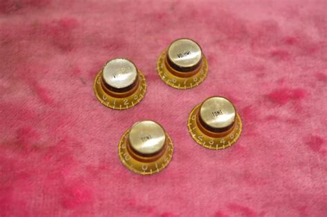 Vintage 1960s Gibson Gold Reflector Knob Set Es 335 Sg Reverb