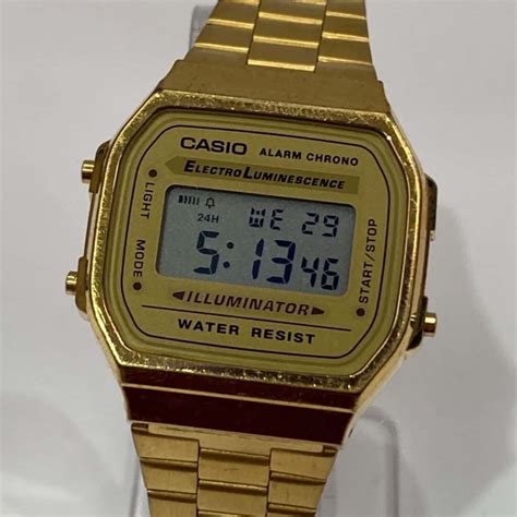 Unisex Men’s CASIO A168 Gold Toned Stainless Steel Watch Retro Style ...