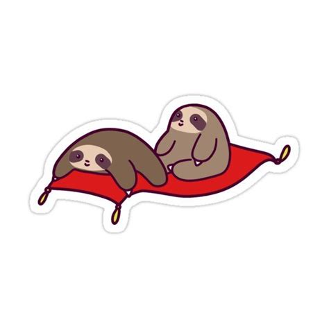 Magic Carpet Sloths Sticker For Sale By Saradaboru Cute Stickers