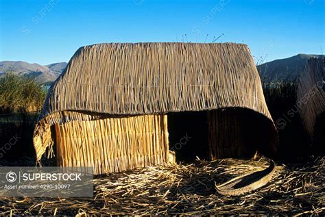 Model Of Uro Indian Totora Reed House On Bank Of Lake Titicaca In