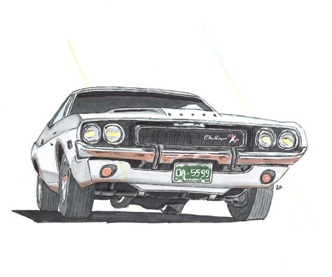 1970 Dodge Challenger Drawing at PaintingValley.com | Explore ...