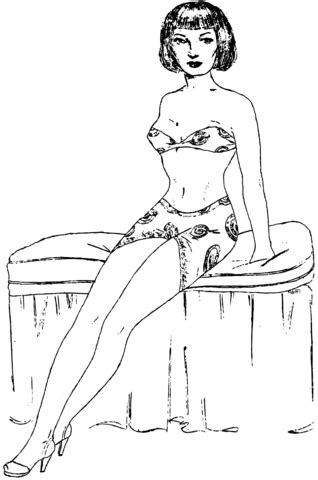 Coloriage Dame pin up vintage Coloriages à imprimer gratuits