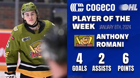 Battalions Anthony Romani Named Cogeco Ohl Player Of The Week Youtube