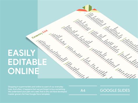 Master Grocery List Free Google Docs Template by Google Docs Templates ...