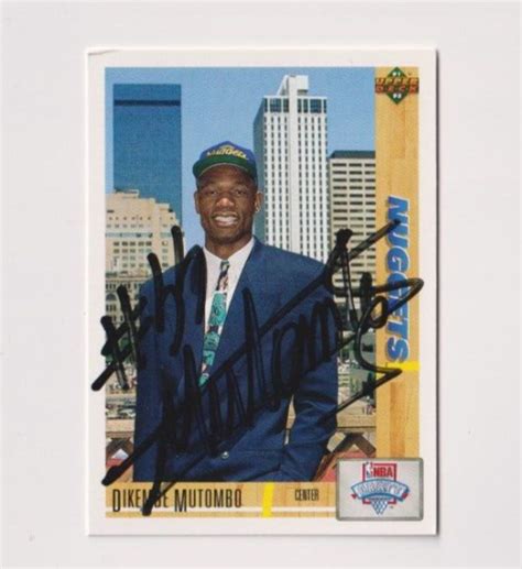 DIKEMBE MUTOMBO 1991 92 UPPER DECK ROOKIE CARD 3 DENVER NUGGETS SIGNED