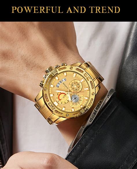 Wwoor 8879 Men Watches Chronograph New Men Watches Gold Stainless Steel