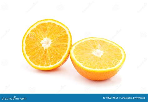 Uma Cor De Laranja Fatiada Imagem De Stock Imagem De Isolado 180214561