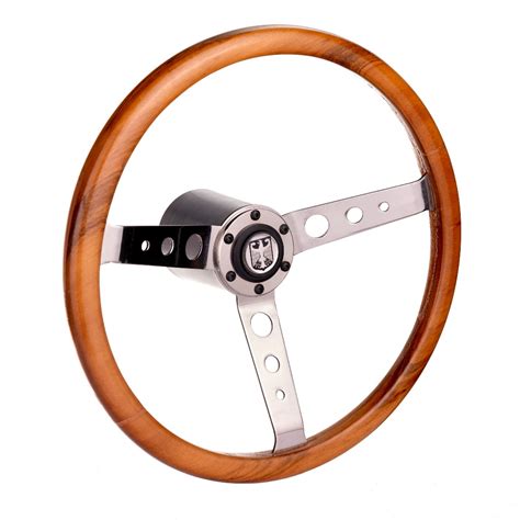 Volante Classico Em Inox E Madeira Leg Tima Cubo Volkswagen Fusca Gm