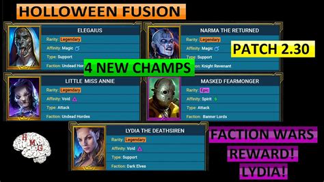 PATCH 2 3 4 NEW CHAMPS LYDIA FACTION WARS REWARD HOLLOWEEN