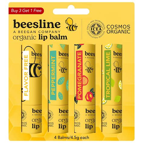 Beesline Organic Lip Balm Er Set Mit Flavour Free Peppermint