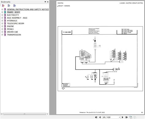 Manitou Telehandler Mlt H Lsu Turbo Parts Catalog