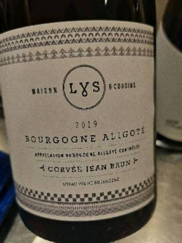 Maison Lys Cousins Corvée Jean Brun Bourgogne Aligoté Vivino US