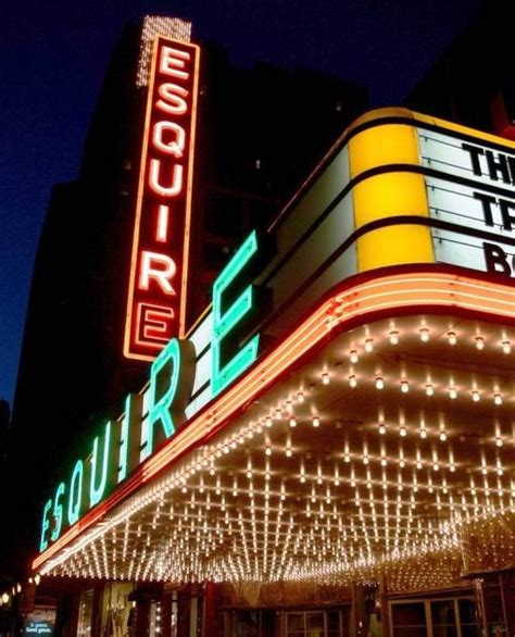 Photo Chicago Esquire Theater Marquee Night From 24gotham