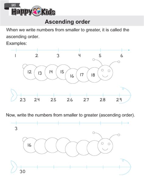 Ascending And Descending Order Worksheets For Kids