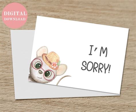 Printable Cute I'm Sorry Card Digital Download Sorry Card - Etsy Turkey ...