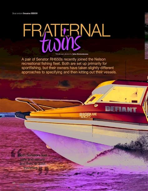 Pdf Boat Review Senator Rh650 Fraternal Nsgame ﬁ Shing With Game Fi Shing In Mind But Also