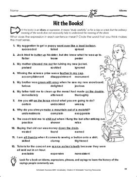 Idioms for Kids: Teaching with Worksheets & Printable Reading ...