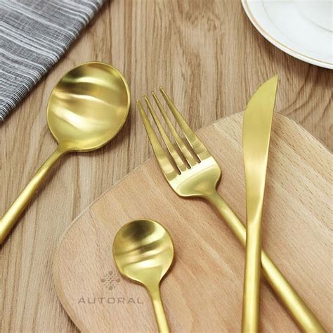 Conjunto De Talheres Luxo Pe As A O Inox Dourado Mercado Livre