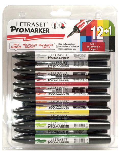 Letraset Promarker Marker Pens Set Of 12 Plus Free Blender Ebay