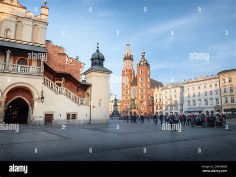 Main Market Square With Cloth Hall And St Mary S Basilica Krakow