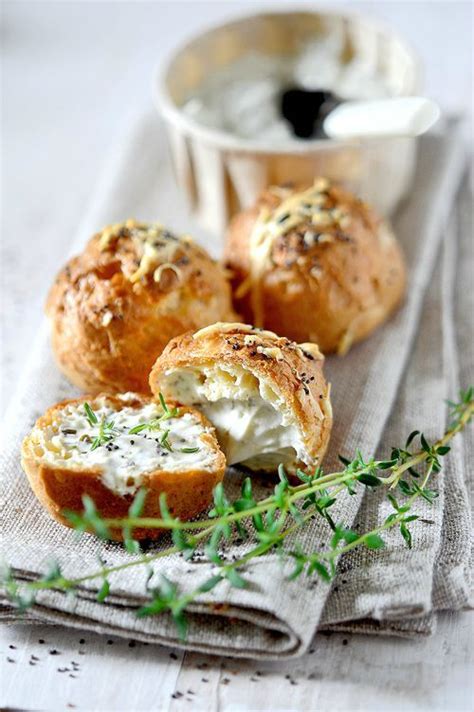 Cheese cream filled savory choux pastry