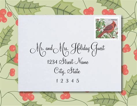 Holiday Card Calligraphy Digital Address Formatting Print