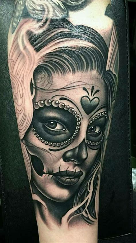 Pin By F Bio Silva On Tattoo Tattoos Santa Muerte Sugar Skull Artwork