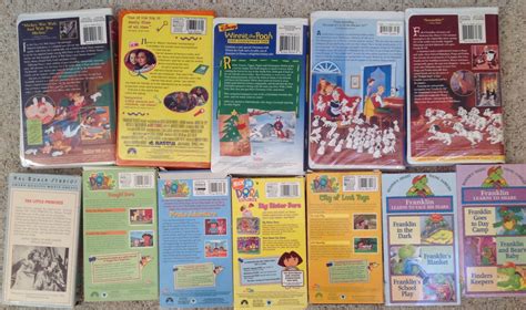 Childrens Movies VHS Lot 12 Dora The Explorer Disney Dalmatians Pooh ...