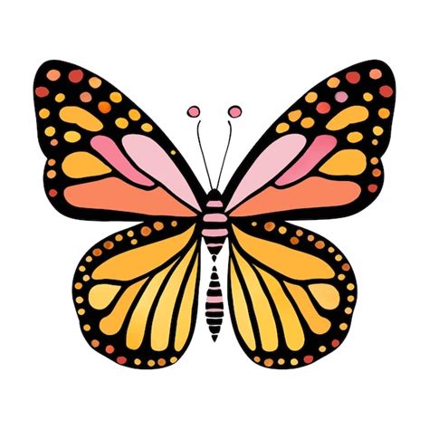 Premium Vector Monarch Butterfly Hand Drawn Vector Illustration