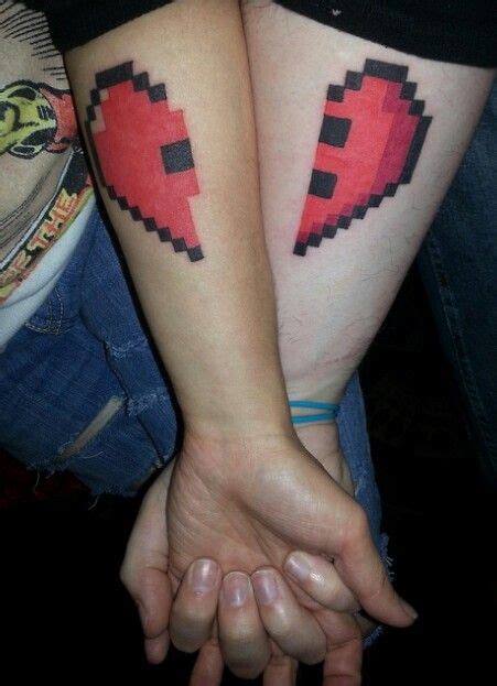 Cool Gaming Couple Tattoo Minecraft Tattoo Nerd Tattoo Gaming Tattoo