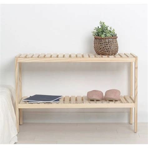 Jual Wooden Shelf 80 Cm 2 Tingkat Rak Sepatu Kayu Rak Serbaguna