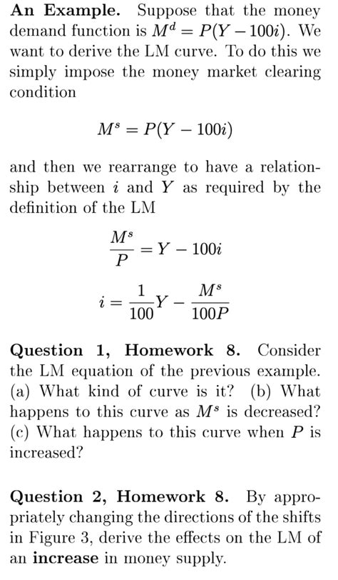 Solved An Example Suppose That The Money Demand Function Is Chegg