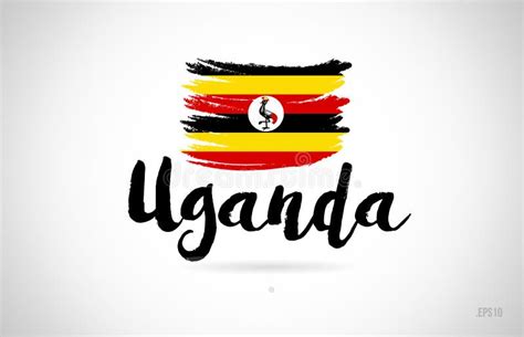 Uganda Country Flag Concept With Grunge Design Icon Logo Stock Vector