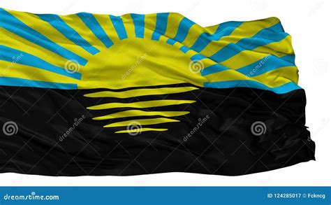 Donetsk Oblast City Flag, Ukraine, Isolated on White Background Stock ...