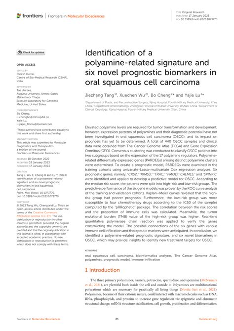 Pdf Identification Of A Polyamine Related Signature And Six Novel