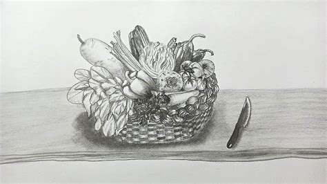 How To Draw Vegetable Basket Drawing Tutorial Pencil Sketch