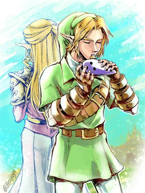 Ocarina Of Time Link And Zelda「ゼルダの伝説log2」「つゆが」のイラスト Pixiv Nintendo Legendofzelda Fanart