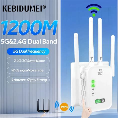 Repetidor WiFi Inal Mbrico De 1200Mbps Amplificador De Red De Doble