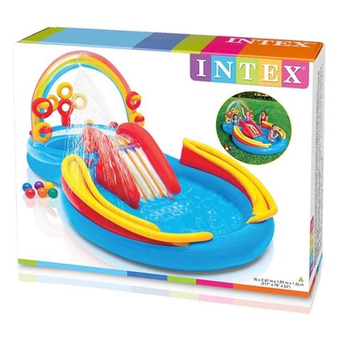 Piscina Infantil Playground Infl Vel Arco Ris Npintex Shopee Brasil