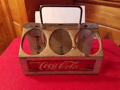 Vintage Coca Cola Coke Aluminum Metal Pack Bottle Carrier Antique