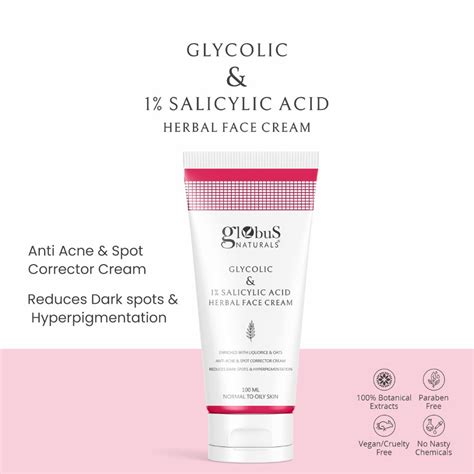 Buy Globus Naturals Glycolic 1 Salicylic Acid And Hyaluronic Acid