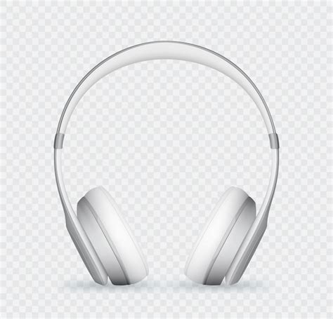 Vector Realista Blanco Auriculares Vector Premium